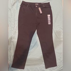 Lee Women’s Jeans, Straight Leg Mid Rise 20W Long, Relaxed Fit NWT Black Onyx